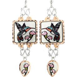 Wire Earrings Handmade in Native Hummingbird Design