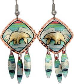 Alaska Jewelry, Polar Bear Dangle Earrings