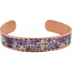 Purple Handmade Flower Cuff Bracelet