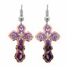 Purple Cross Flower Earrings
