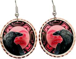 Northwest Coast Alaska Native Raven Earrings