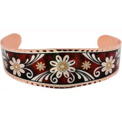 Unique Flower Bracelet Created in Dark Red Background