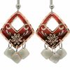 Red Flower Dangle Handcrafted Earrings
