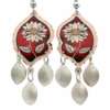 Red Flower Dangle Handmade Earrings