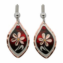 Red Teardrop Flower Earrings