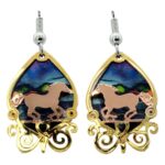 Colorful Cut Out Running Horse Earrings