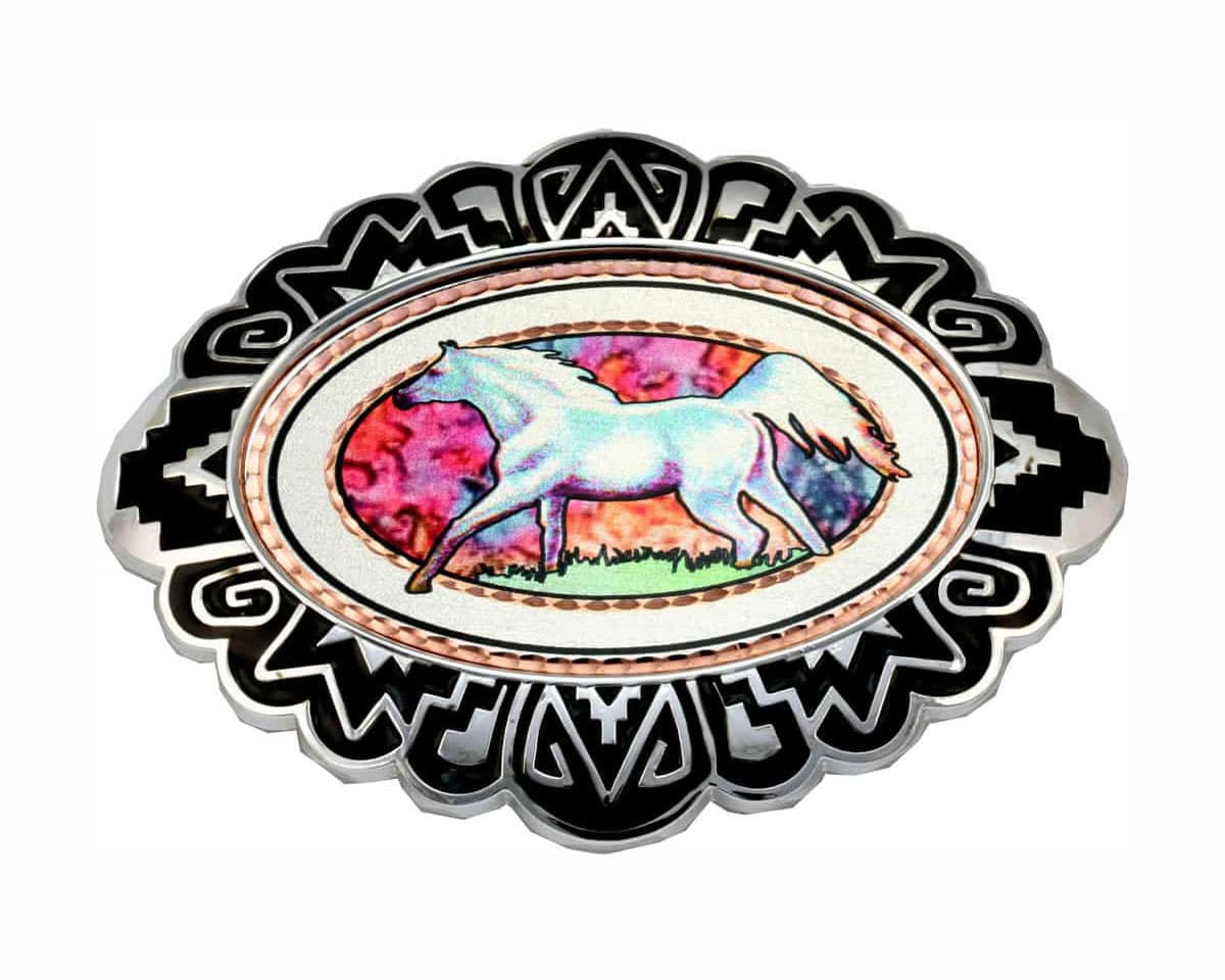 Running White Horse Belt Buckles Running White Horse Belt Buckles