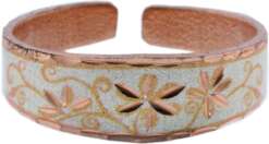 Silver Background Flower Handmade Rings