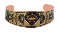 Southwest Native Feather Bracelets in Burgundy and Gold Color