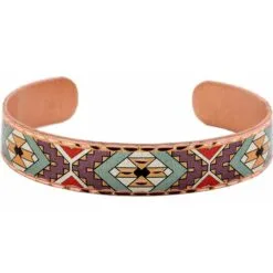 Narrow Cuff Bracelets Handcrafted in Colorful SW Native Artwork