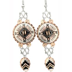 Unique wire copper earrings with SW Sunburst Native design