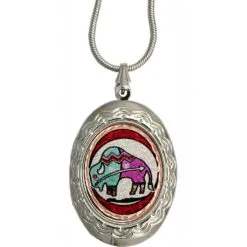 Locket Necklaces Embellished with Copper Buffalo Design