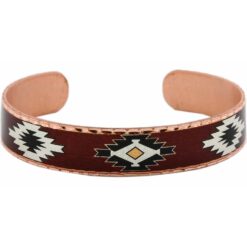 SW Native Bracelet Handmade in Burgundy Narrow Cuff Style