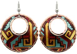 SW Native American Zuni Indians Pottery Art Earrings