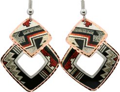 SW Native Zuni Indians Pottery Art Earrings