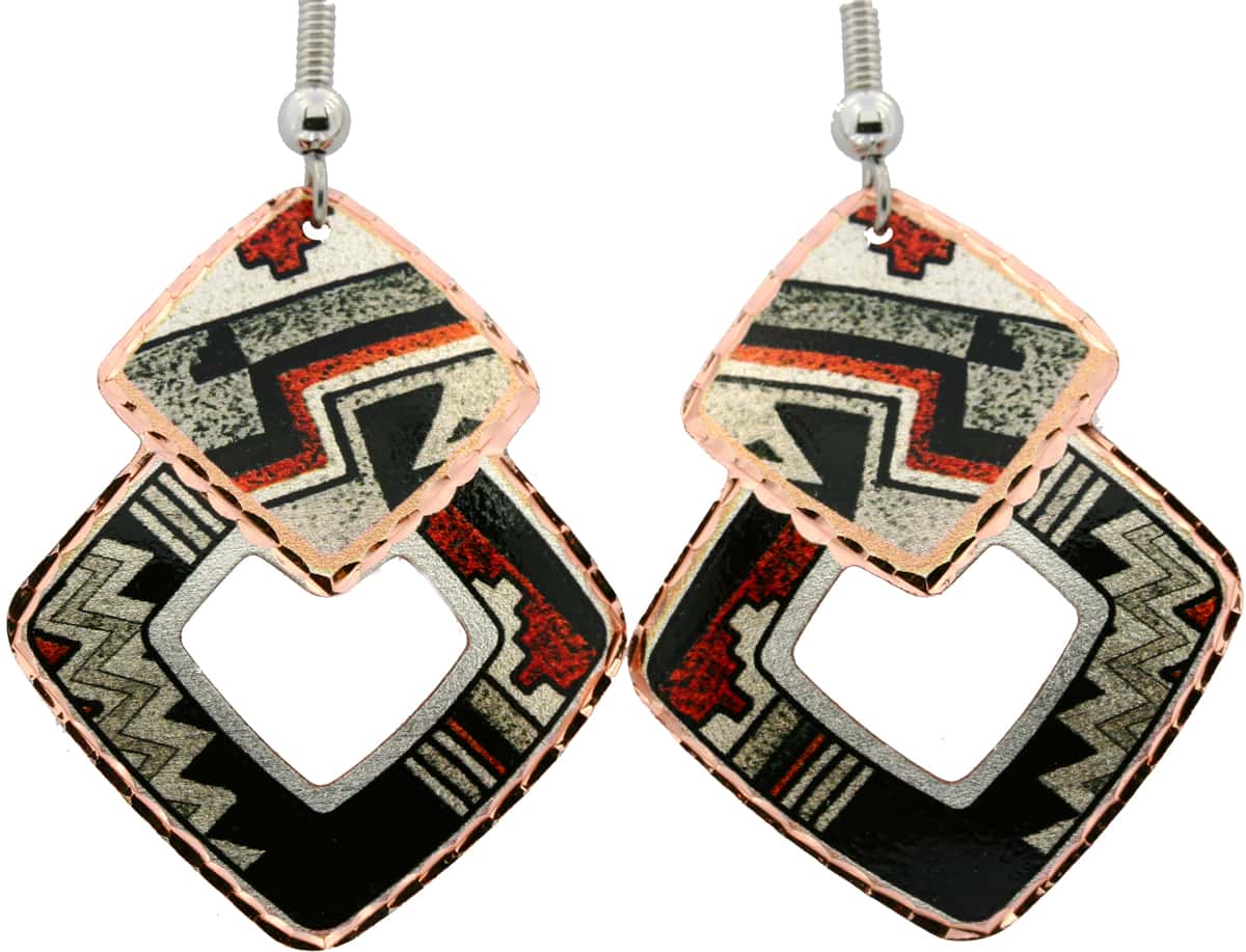 SW Native Zuni Indians Pottery Art Earrings SW Native Zuni Indians Pottery Art Earrings