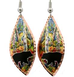 Bear and Colorado Aspen Tree Earrings