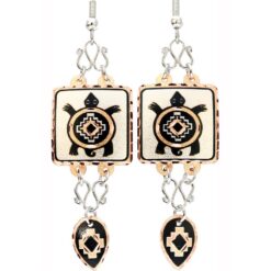 Unique wire copper earrings with turtle design