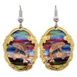 Etched Killer Whales Earrings