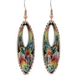 Colorful Feather Art Teardrop Earrings