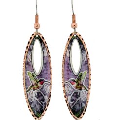 Long Teardrop Hummingbird Earrings