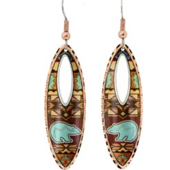 Native Bear Earrings in Browns and Green