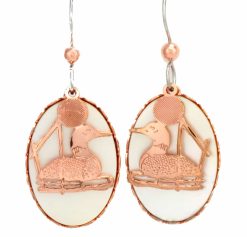 Fashion Earrings, Mother of Pearl Loon Earrings