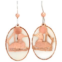 Mother of Pearl & Copper Loon Earrings
