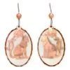 Fashion Mother of Pearl & Copper Cat Earrings