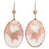 Mother of Pearl & Copper Cut Out Butterfly Earrings