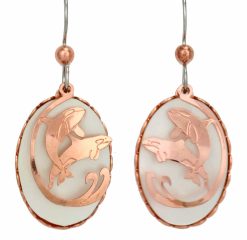 Fashion Earrings, Mother of Pearl Whale Earrings