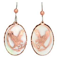 Mother of Pearl & Copper Eagle Earrings