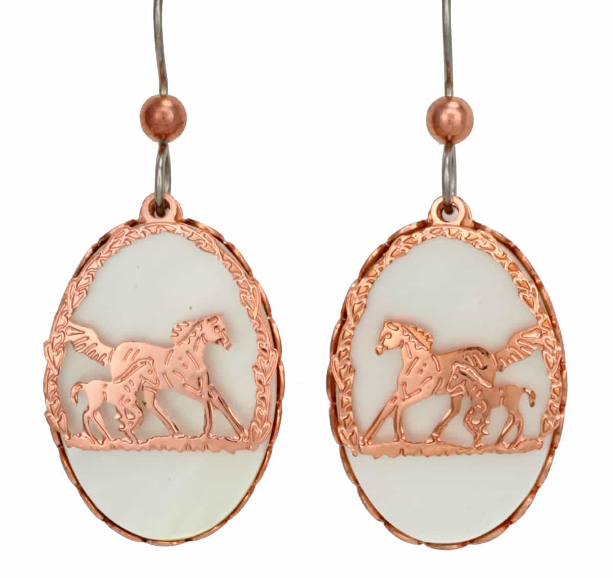 Fashion Earrings, Mother of Pearl Horse Earrings Fashion Earrings, Mother of Pearl Horse Earrings