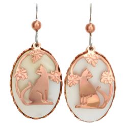 Cut Out Flower with Cat Earrings