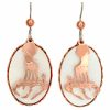 Fashion Earrings, Copper & Mother of Pearl Wolf Earrings