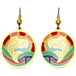 enamel native orca earrings