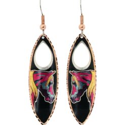 Colorful Teardrop Horse Earrings