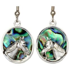 Horse Head Earrings with Abalone