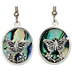 Cut Out and Silver Plated Butterfly Earrings