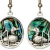 Cut Out Loon Earrings with Abalone