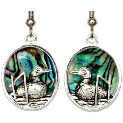 Cut Out Loon Earrings with Abalone
