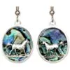 Horse Earrings Decorated with Abalone Shells