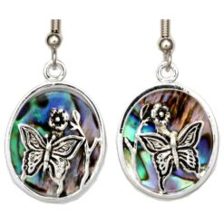 Abalone Inset Butterfly Earrings