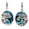 Native Whale Earrings with Abalone Shells