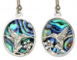 Wholesale Abalone Earrings, Native Hummingbird Earrings