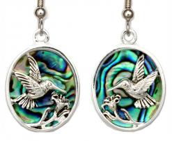 Wholesale Abalone Jewelry, Hummingbird Earrings
