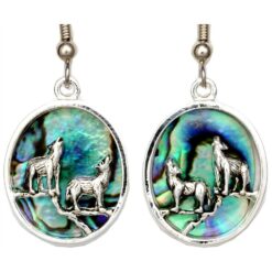 Howling Wolves Abalone Earrings