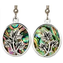 Fabulous Maple Leaves Earrings with Abalone