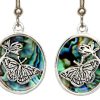 Silver Plated Butterfly Earrings with Abalone Shells