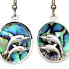 Abalone Shell Dolphin Earrings